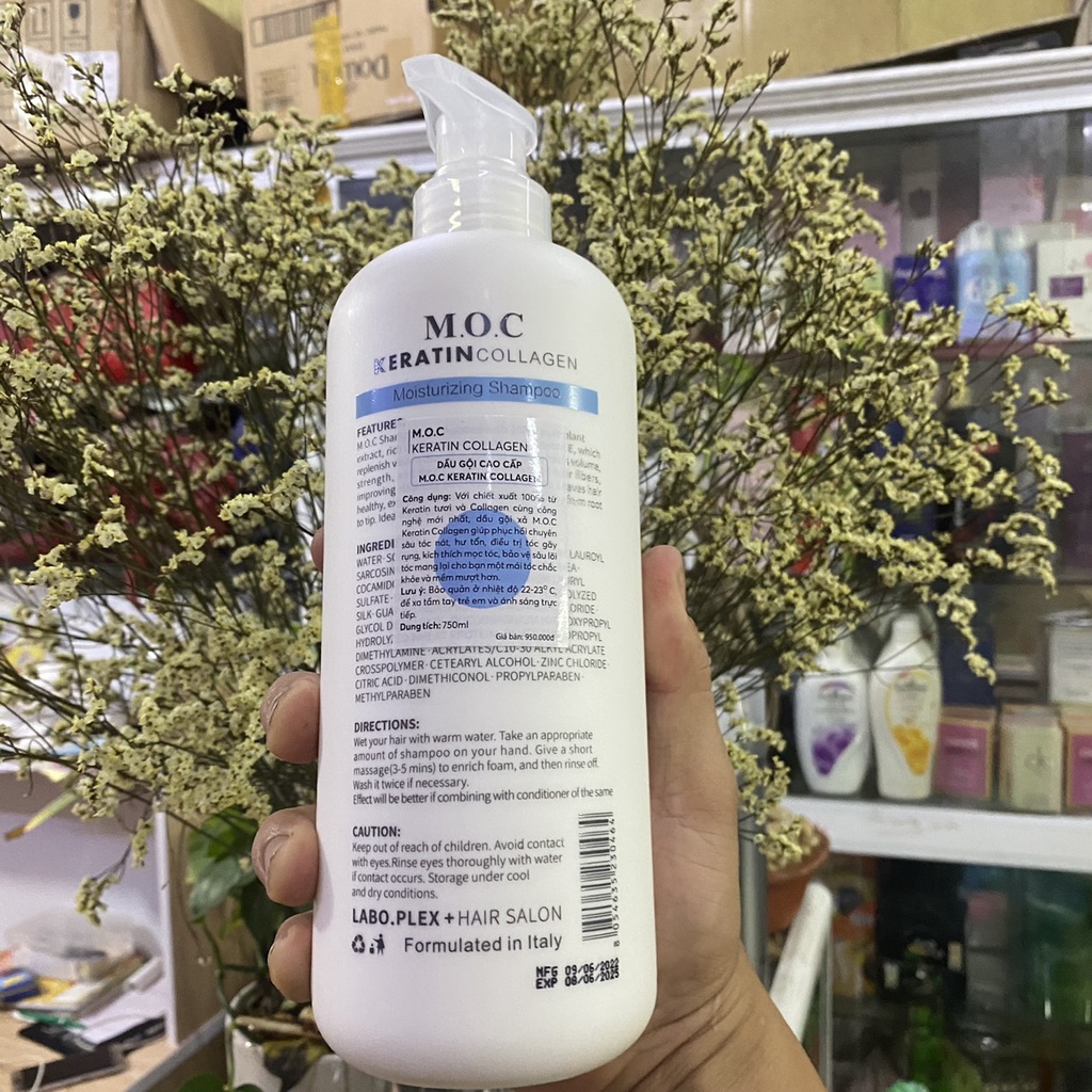 Dầu gội dầu xả MOC keratin collagen 750ml