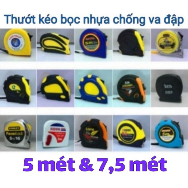 (GIÁ HỦY DIỆT) THƯỚT KÉO BỌC NHỰA 5 MÉT &amp; 7,5 MÉT