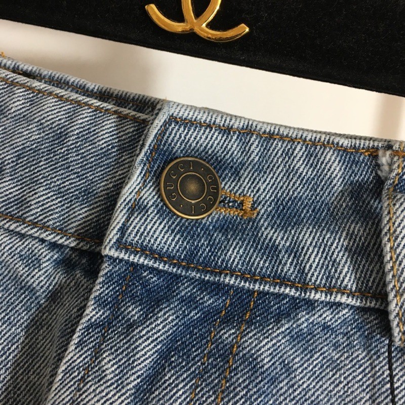 Chân váy jeans ngắn dáng ôm Gucci GC cao cấp