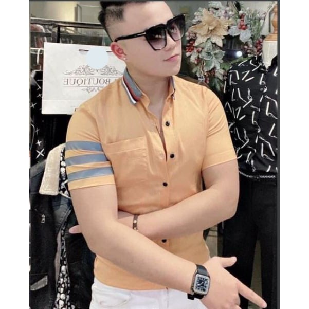 ÁO SƠ MI NAM THÊU HỌA TIẾT PHỐI SỌC SIÊU PHẨM BOM TẤN SHOP trangmon68 | BigBuy360 - bigbuy360.vn