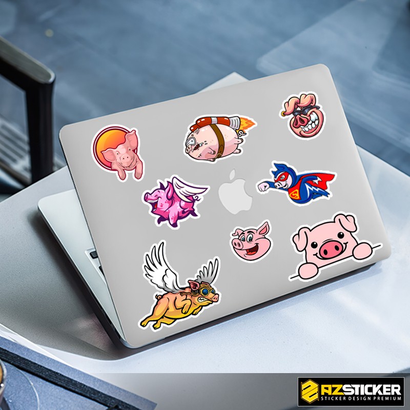 Set Sticker Chủ Đề Pig | Hình Dán Laptop , Dán Điện Thoại , Dán Vali , Dán Đàn , Dán Xe Máy ... Chống Thấm Nước