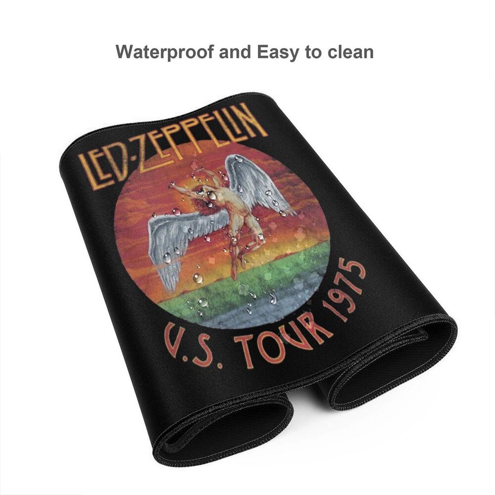 Led Zeppelin 'Us Tour 1975' Amplified Mousepad Rubber Base Mousepads for Laptops Computers and Pc