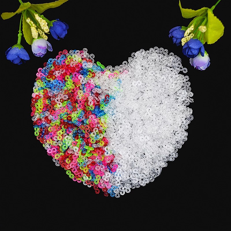 Set 100 Kẹp Chữ S Bằng Nhựa Phụ Kiện Làm Trang Sức