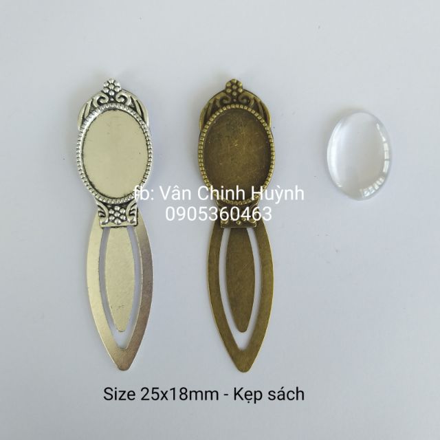 Kẹp sách DIY oval 25x18mm
