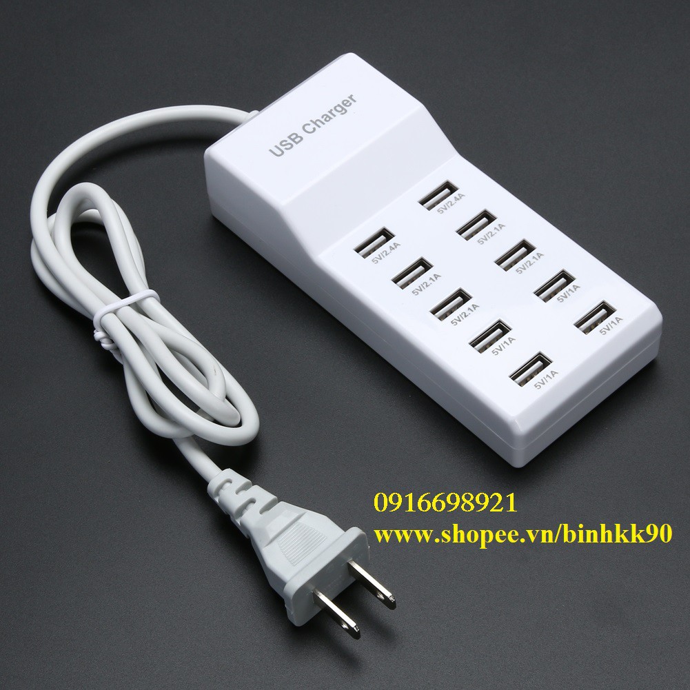Bộ sạc 10 USB sạc nhanh 10A Usb charger