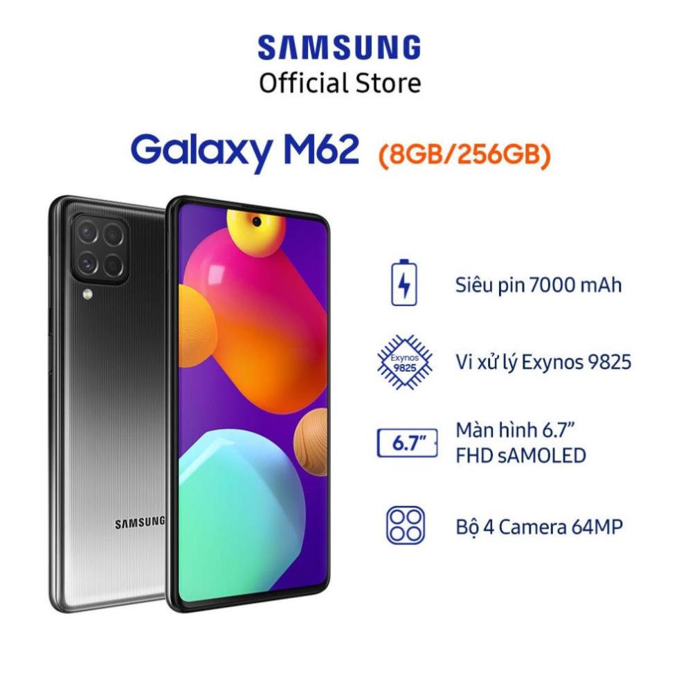 Điện Thoại Samsung Galaxy M62 8GB/256GB Đập Hộp nguyên zin 100% FULLBOX Bảo Hành 12 Tháng I Xiaophone.Store