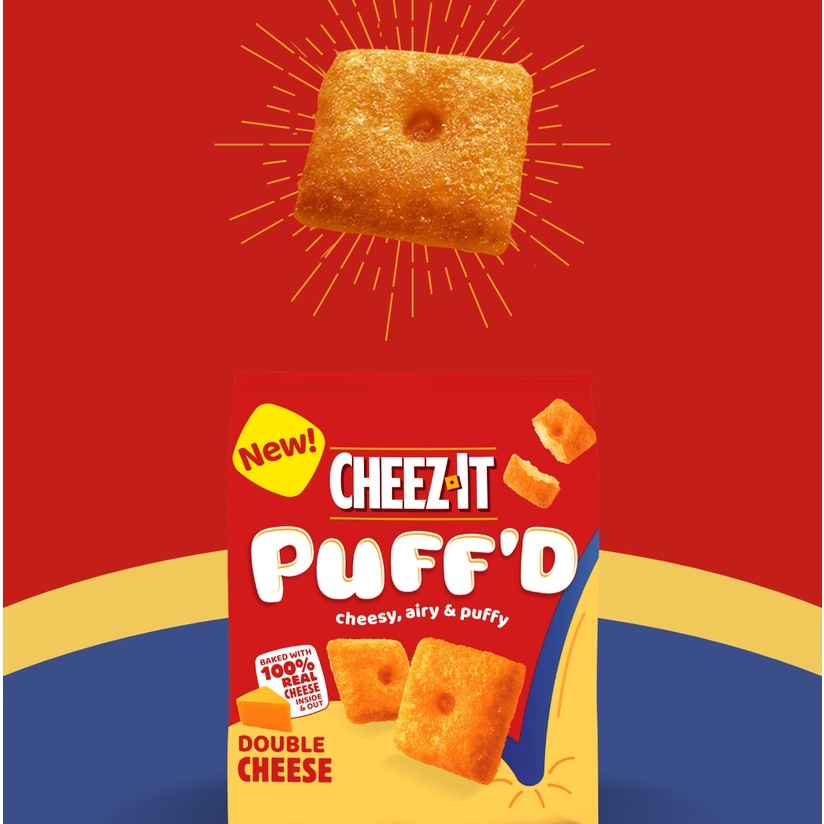 Snack Cheez-It Puff'd giòn tan từ 100% phô mai gói 163g - USA cheesy, airy, & puffy snack baked with 100% REAL CHEESE