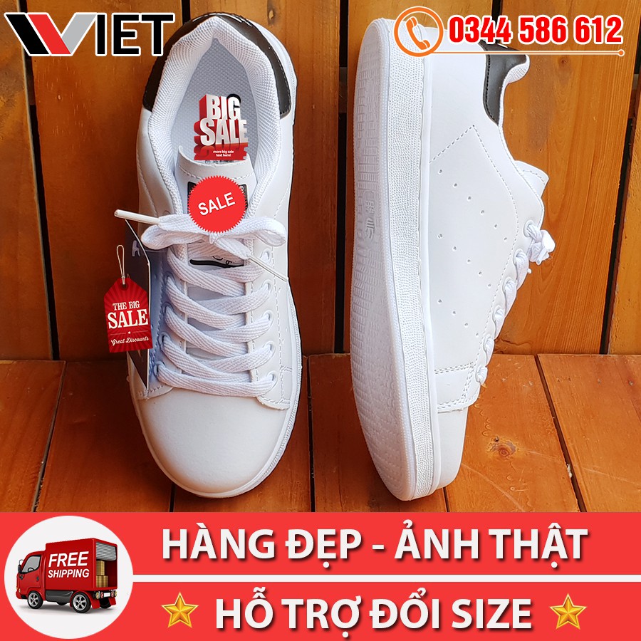 [FREE SHIP TOÀN QUỐC] Giày Thể Thao Stan Smith Trắng Gót Đen Giá Rẻ Siêu Hot