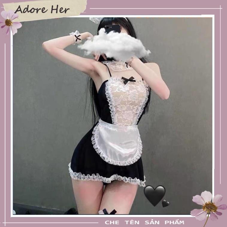 Bộ Đồ Ngủ Cosplay Hầu Gái Giúp Việc Quyến Rũ - Váy NGủ Sexy Maid Outfit - HG001  - QUIN BEE