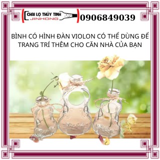 {NEW} BÌNH THUỶ TINH HÌNH ĐÀN VIOLON 300ML NÚT BẦN