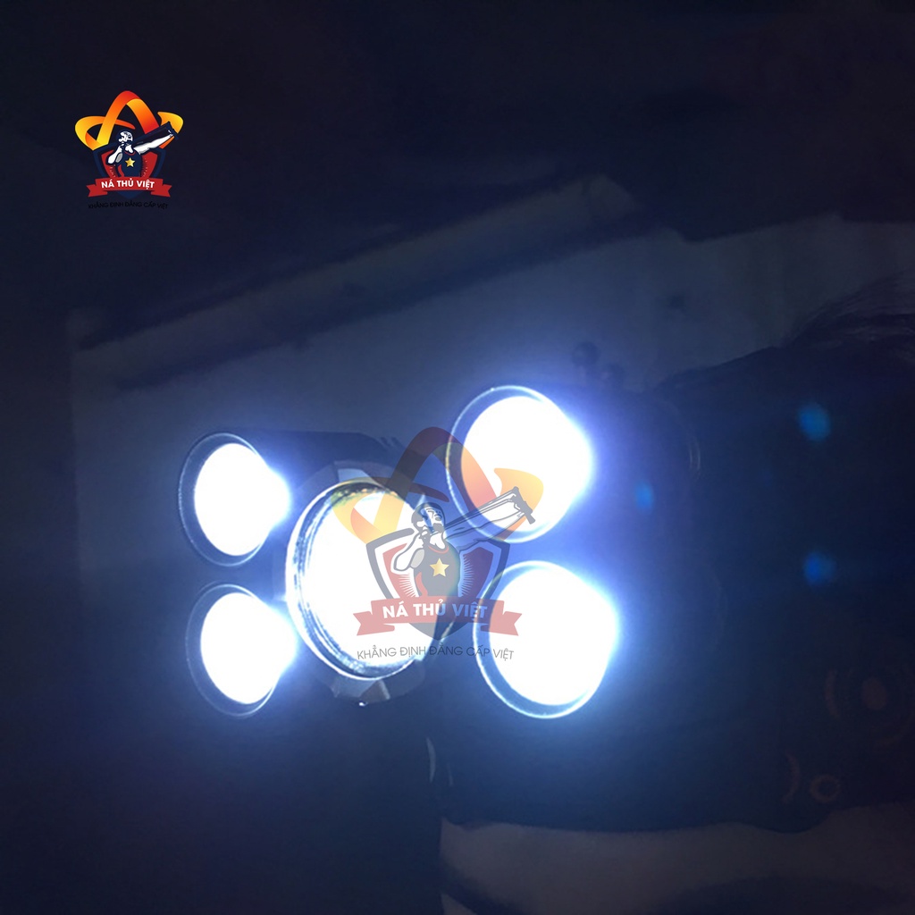 [Siêu Giảm Giá] Đèn pin đội đầu siêu sáng gồm 5 bóng đèn, sản phẩm chắc chắn, bền bỉ [YPX7]