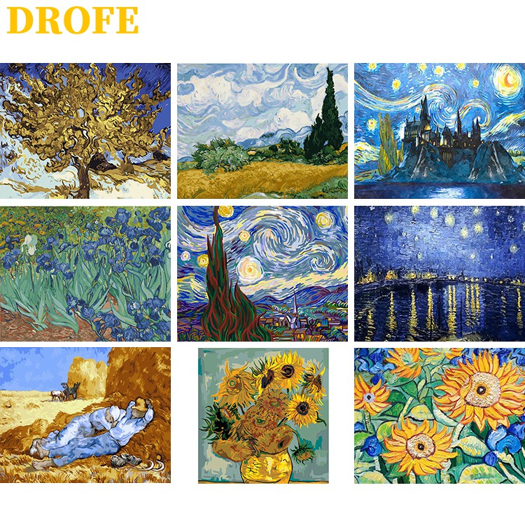 Bộ Tranh Sơn Dầu Trang Trí Tự Làm 40x50cm Chất Lượng Cao