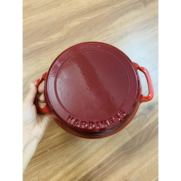 Chảo gang đỏ Happiness