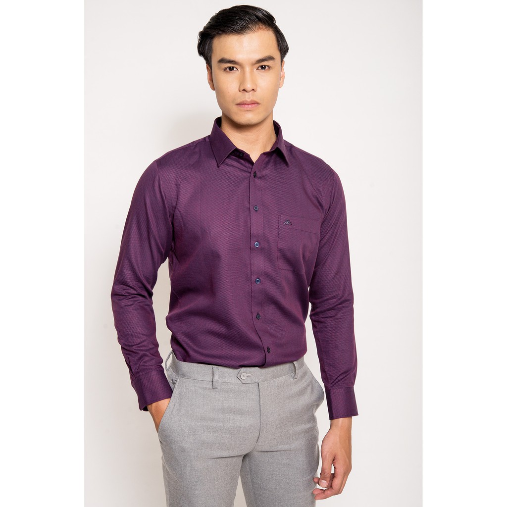 Sơ Mi mattana màu Tím Sẫm Slim Fit Dài Tay MAM15190491709513