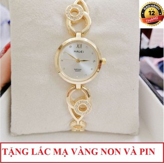 Đồng hồ nữ Halei LT 7049 dạng lắc tay xinh xắn, mặt kính sapphira cao cấp, dây hợp kim không rỉ