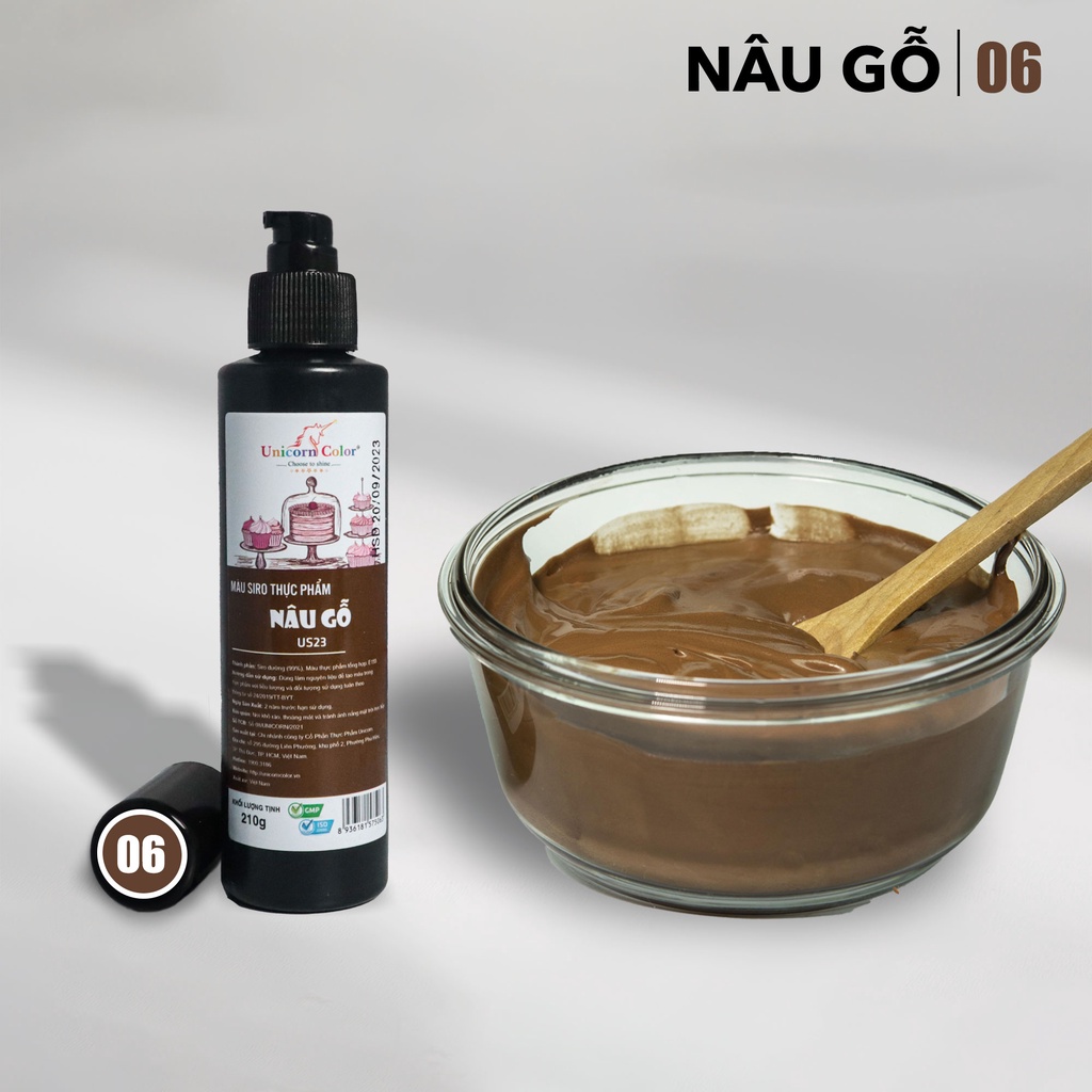 Màu Thực Phẩm Nâu Gỗ UNICORN Không Đắng 210gr A06