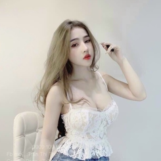 Áo ren, hai dây, dây dan lưng, lai bèo, mặc đi chơi Yuri