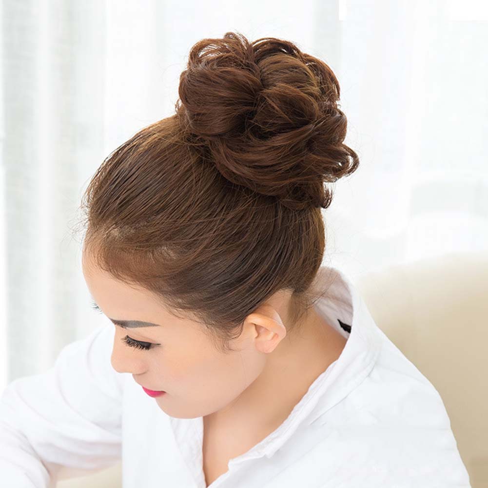 Búi Tóc Giả Kiểu Xoăn Gợn Sóng Co Giãn Dành Cho Nữ