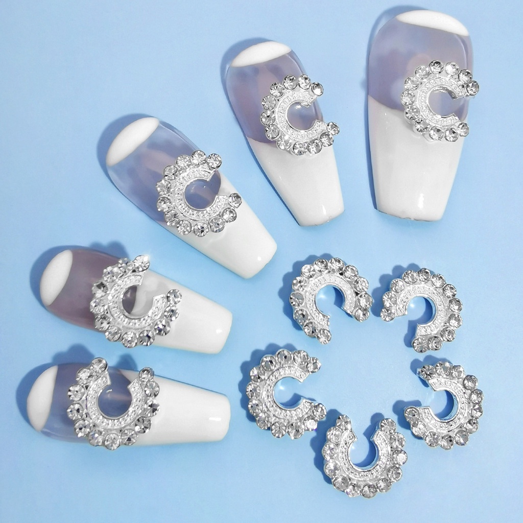 Phụ Kiện Trang Trí Móng Tay 3D Bằng Hợp Kim Chống Phai Màu Thiết Kế Ngọc Trai Sáng Tạo