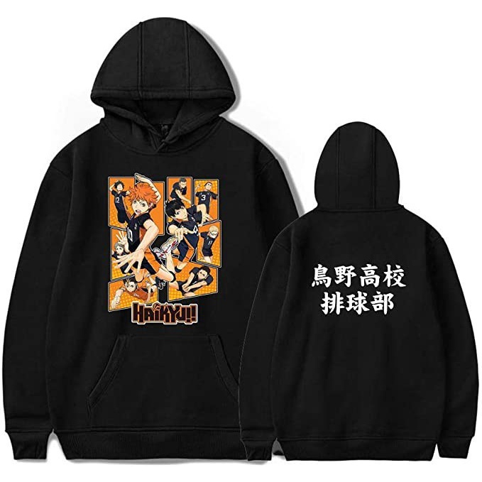 Áo Khoác Hoodie Tay Dài Hóa Trang Haikyuu Hinata Shoyo Tsukishima Plus size