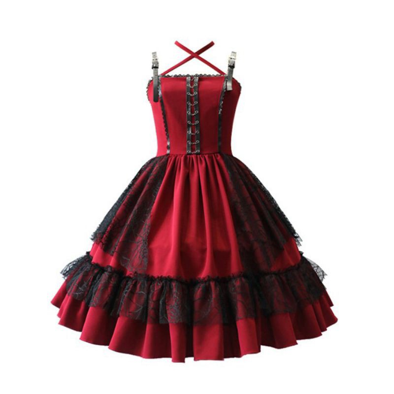 Đầm Cosplay  đen đỏ 3 trong 1