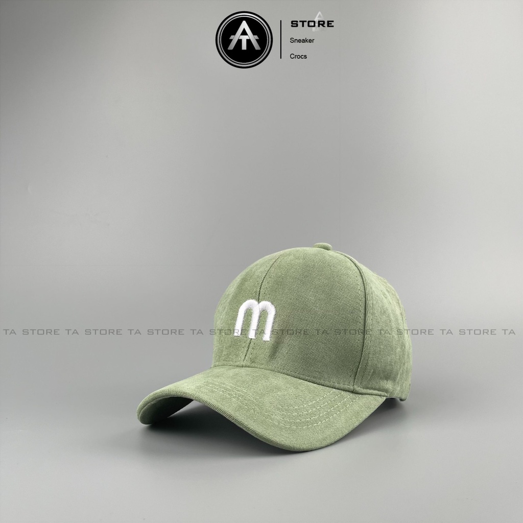 Mũ lưỡi trai thêu chữ M chất nhung cao cấp