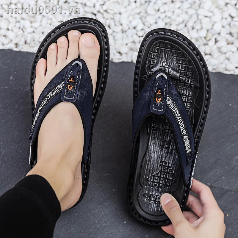 ✿Ready stock✿  Flip-flops men s summer wear with flip-flops, anti-slip, deodorant, wear-resistant slippers Vietnam beach casual net red sandals