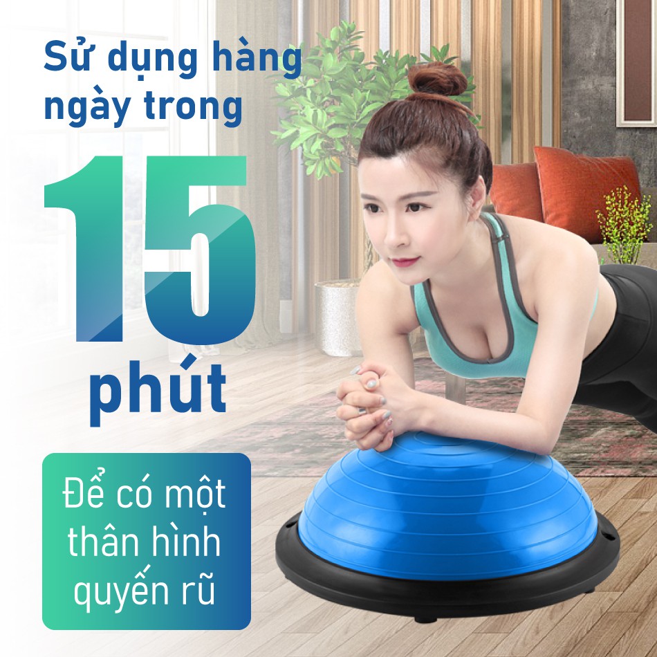 [Mã MABRGMV4 giảm 15% đơn 99k tối đa 30k] BG Bóng tập YOGA bóng tập thể lực thăng bằng BALL BALANCE Bosu BLUE