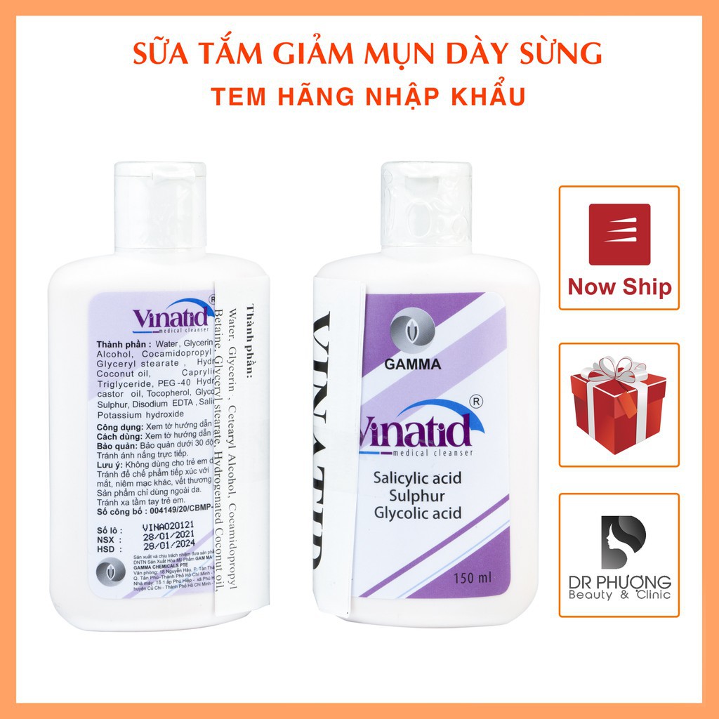 ✽[Mã 66FMCGSALE hoàn 8% xu đơn 500K] SỮA TẮM VINATID 150ml