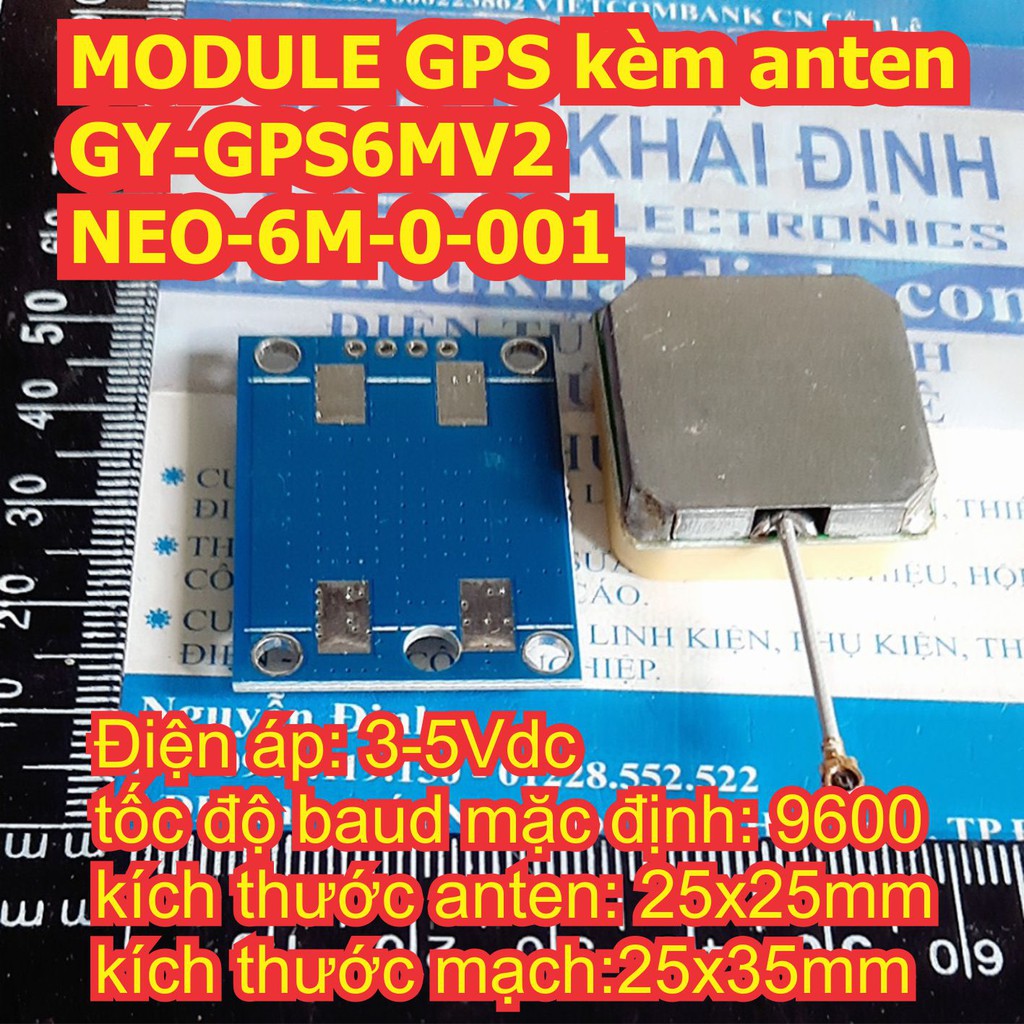 MODULE GPS GY-NEO-6M-0-001, áp: 3-5V, giao tiếp UART kde2827