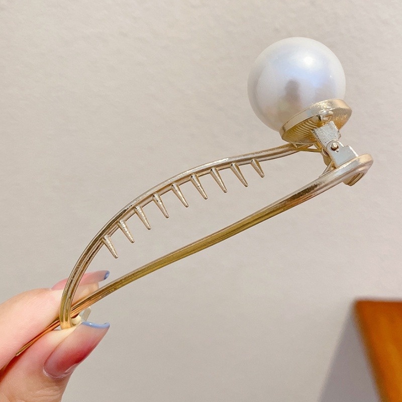Kẹp Tóc Đính Ngọc Trai Bằng Hợp Kim Phong Cách Thời Trang Hàn Quốc