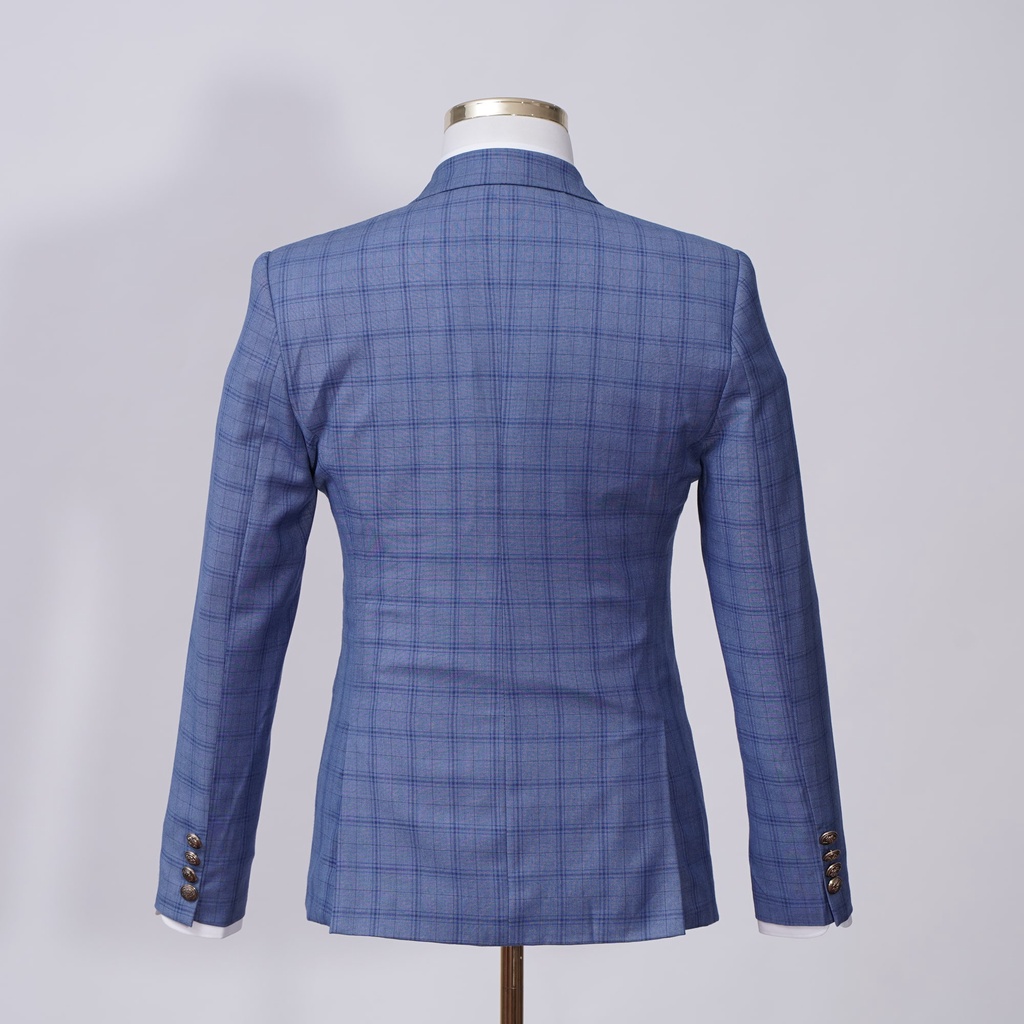 Bộ vest nam The Suits House kẻ ô xanh sáng