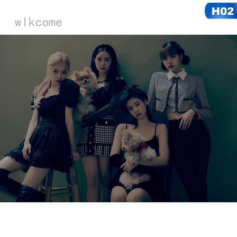 Áp phích dán tường in hình nhóm nhạc Blackpink xinh xắn trang trí nhà cửa