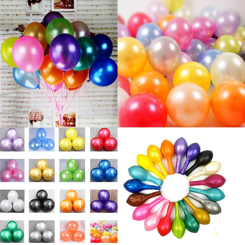 50 Bong Bóng Cao Su Dày 12 inch Để Trang Trí Tiệc