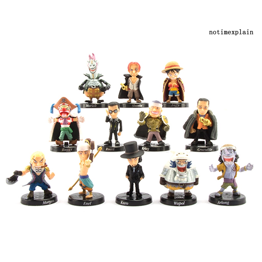 NTP 12Pcs/Set Cartoon Anime One Piece Action Figure Toy Gift Home Decor Ornament