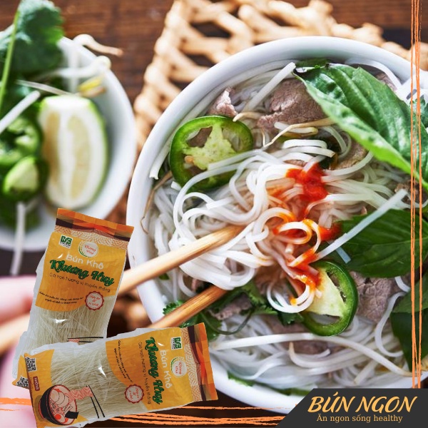 Bún Khô Bún Sạch Khương Huy Ăn Kiêng Giảm Cân Eatclean - Bún Ngon 300g - Bún Bò Huế