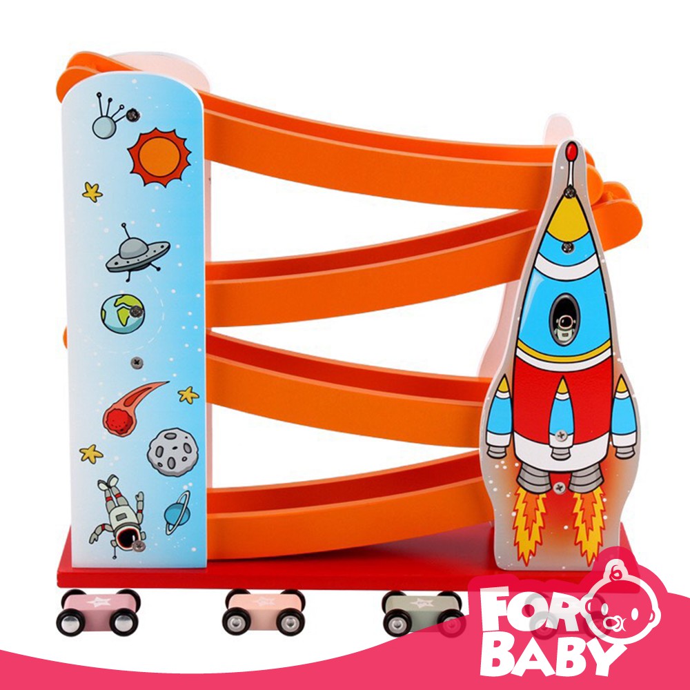 Đồ chơi gỗ xe thả trượt 4 tầng siêu tốc độ