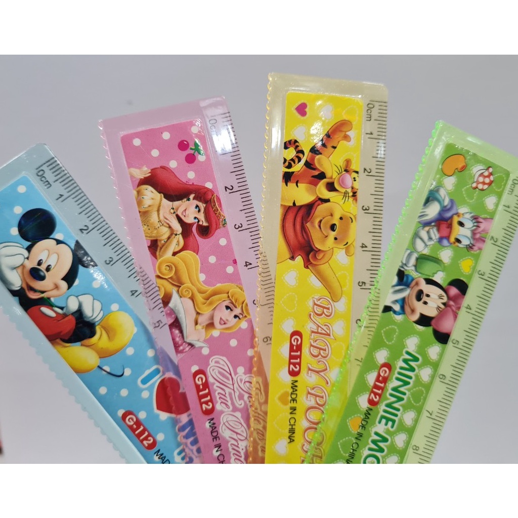 Thước kẻ kỹ thuật 15cm / 20cm - Thước kẻ thẳng và kẻ răng cưa kỹ thuật hình nhân vật cute