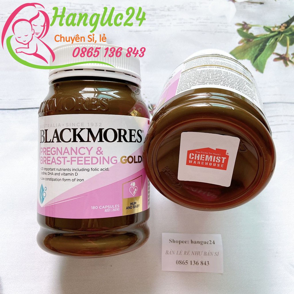 Vitamin tổng hợp Bà Bầu Blackmores Pregnancy And BreastFeeding Gold - 180 Viên - Đủ bill