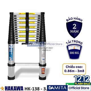 FREESHIP Thang nhôm rút đơn Hakawa HK138 - 3.8 mét