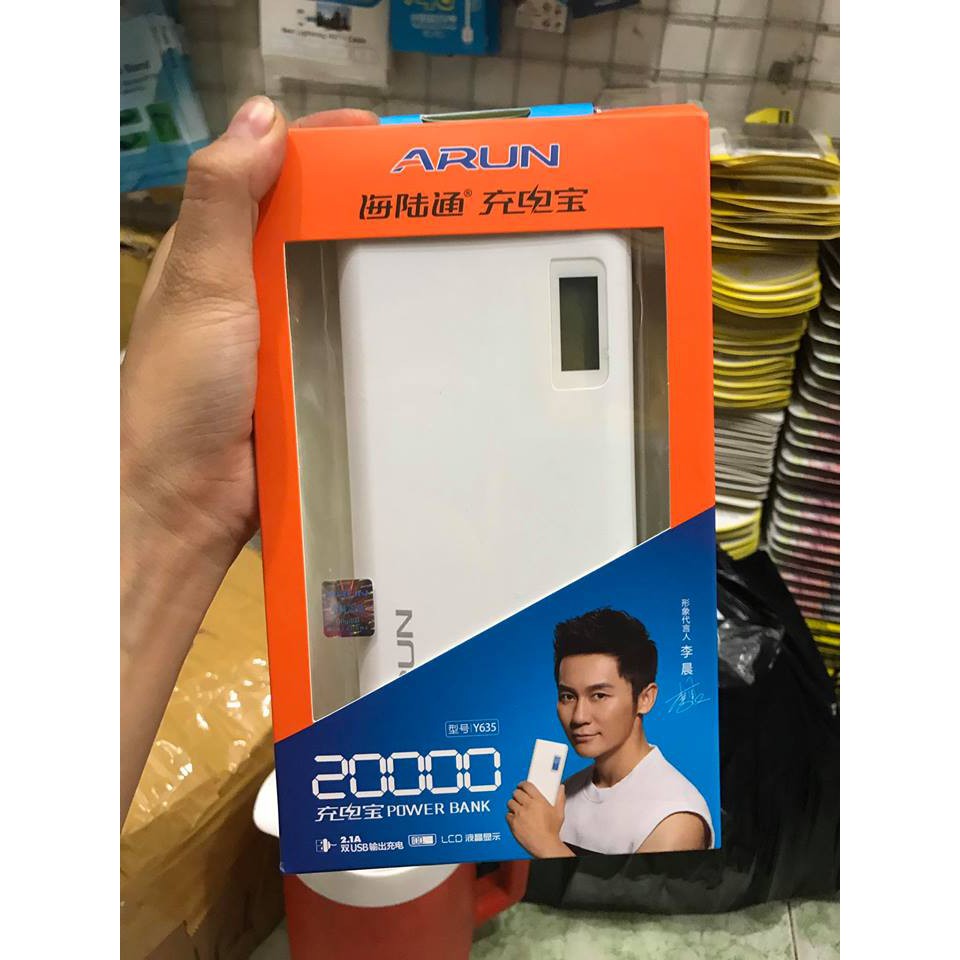 Pin Sạc dự phòng Arun Y635 20000 mAh có đèn Led