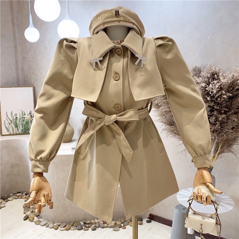 ( ORDER ) Áo Mangto Dáng Ngắn Tay Phồng Kèm Đai