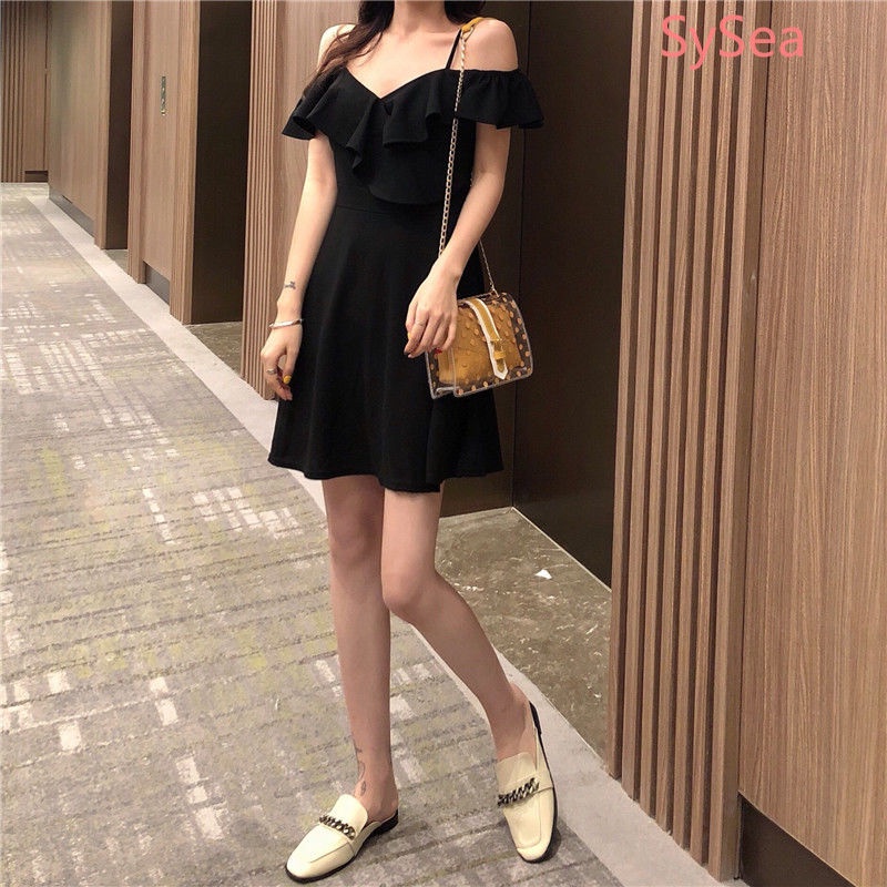 Đầm Hai Dây Cổ Chữ V Màu Sắc Đơn Giản Thời Trang Mùa Hè Cho Nữ