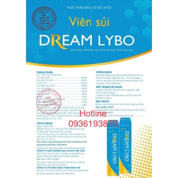 ✅ VIÊN SỦI DREAM LYBO  [CHÍNH HÃNG] ❤️ DREAM LYBO TĂNG CƯỜNG SỨC ĐỀ KHÁNG