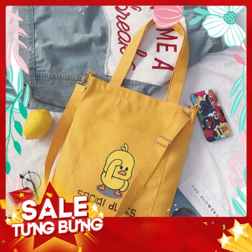 [FREE SHIP]  Túi tote vịt 1 con dễ thương - Q.ỉn Store - Q.ỉn Store