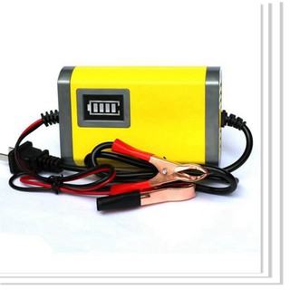 sạc bình ắc quy 12V 2A từ 4Ah - 20Ah thông minh tự ngắt khi đầy chống ngược cực - LOẠI TỐT MÀU VÀNG