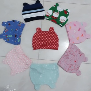 Mũ cotton Size từ sơ sinh đến 6kg đội vừa có cả mẫu bé trai và gái mẹ nào lấy thì ghi chú giúp em bé trai hoặc gái nhé😍