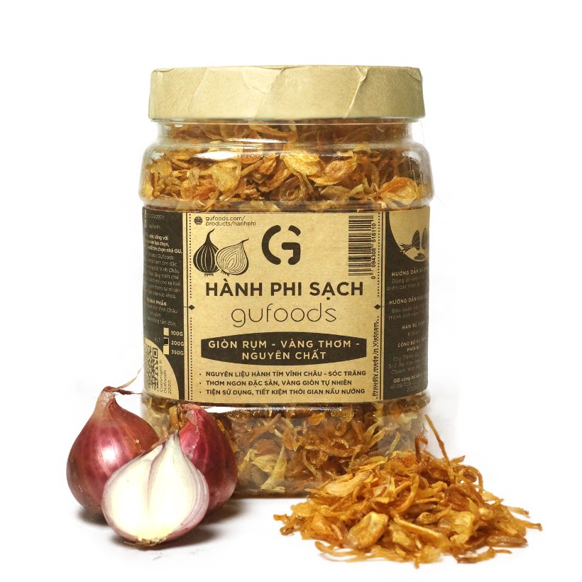 Hành phi sạch GUfoods - Đặc sản hành tím Vĩnh Châu - Thơm ngon, Tiện lợi, 100% nguyên chất