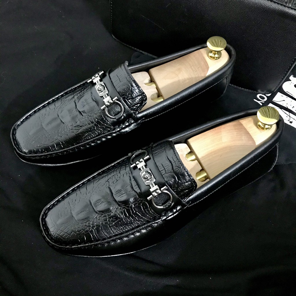 Giày Lười nam in vân cá sấu siêu chất