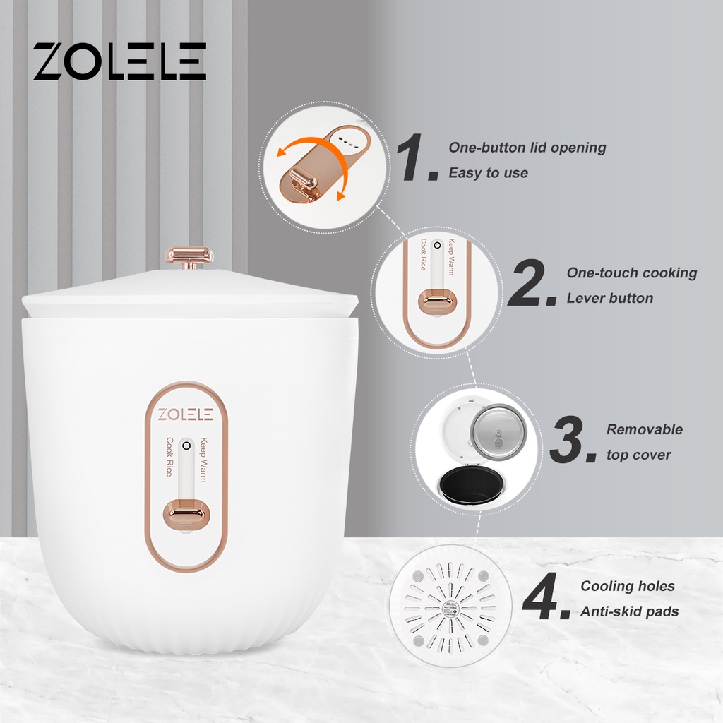 Nồi cơm điện chống dính kiểu tròn ZOLELE ZB502 dung tích 1.6L